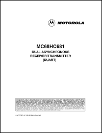 datasheet for MC68HC2681P by Motorola