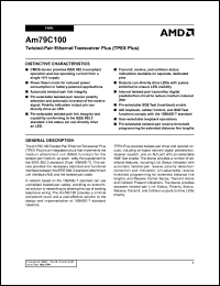 datasheet for AM79C100JC by AMD (Advanced Micro Devices)