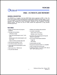 datasheet for W29C020S-90B by Winbond Electronics