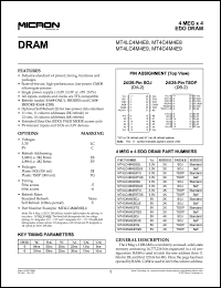 datasheet for MT4LC4M4E9DJS-5 by 