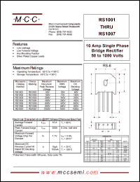 datasheet for RS1007 by 