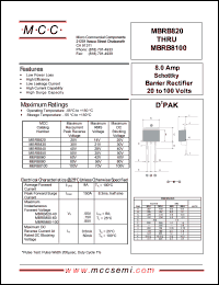 datasheet for MBRB880 by 