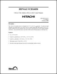 datasheet for HD74ALVCH16830 by 