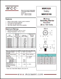 datasheet for MBR3520 by 