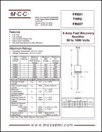 datasheet for FR602 by 