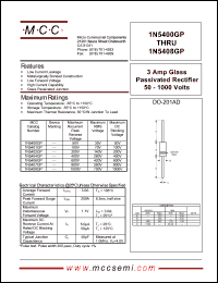 datasheet for 1N5402GP by 