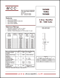 datasheet for 1N5400 by 
