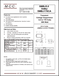 datasheet for SMBJ30A by 