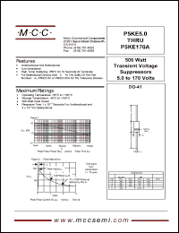 datasheet for P5KE150A by 