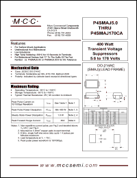 datasheet for P4SMAJ120A by 