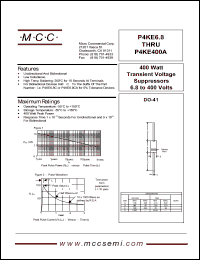 datasheet for P4KE250A by 