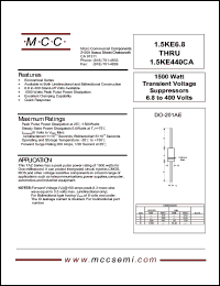 datasheet for 1.5KE11C by 