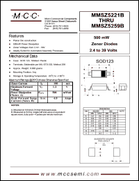 datasheet for MMSZ5223B by 