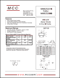 datasheet for MMBZ5221B by 