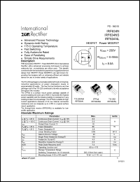 datasheet for IRF634NL by International Rectifier