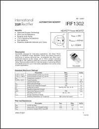 datasheet for IRF1302 by International Rectifier