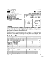 datasheet for IRF6601 by International Rectifier