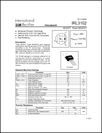 datasheet for IRL3102 by International Rectifier