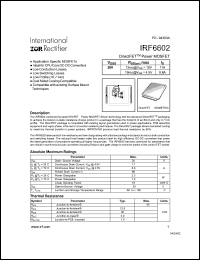 datasheet for IRF6602 by International Rectifier