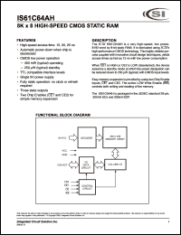 datasheet for IS61C64AH-25U by 