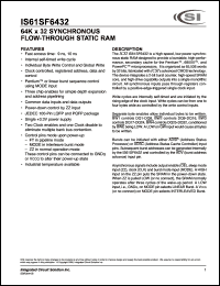 datasheet for IS61SF6432-9PQ by 