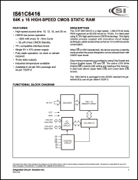 datasheet for IS61C6416-15KI by 