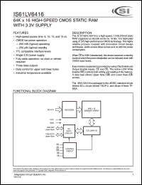 datasheet for IS61LV6416-8B by 