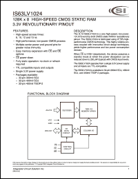 datasheet for IS63LV1024-15T by 