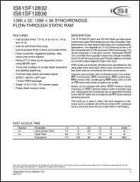 datasheet for IS61SF12832-8B by 