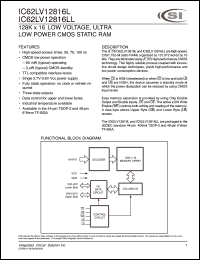 datasheet for IC62LV12816L-55BI by 