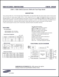 datasheet for KM416C256DJ-7 by Samsung Electronic