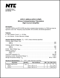 datasheet for NTE11 by 