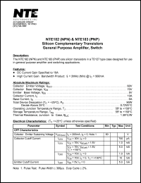 datasheet for NTE182 by 