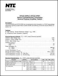 datasheet for NTE25 by 