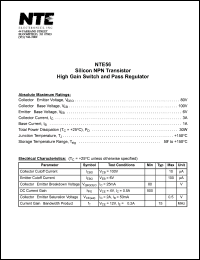 datasheet for NTE56 by 