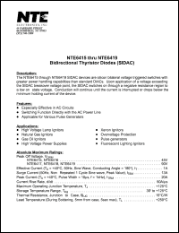 datasheet for NTE6415 by 