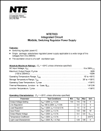 datasheet for NTE7033 by 