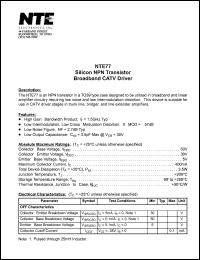 datasheet for NTE77 by 