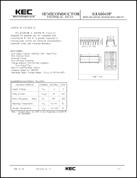 datasheet for KIA6040P by Korea Electronics Co., Ltd.