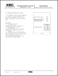 datasheet for KIA6043S by Korea Electronics Co., Ltd.