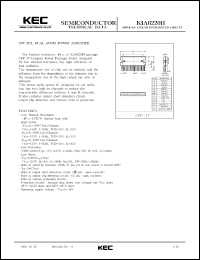 datasheet for KIA6220H by Korea Electronics Co., Ltd.