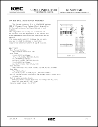datasheet for KIA6221AH by Korea Electronics Co., Ltd.