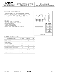 datasheet for KIA6240K by Korea Electronics Co., Ltd.