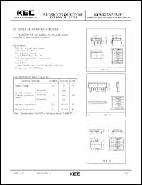 datasheet for KIA6278P by Korea Electronics Co., Ltd.