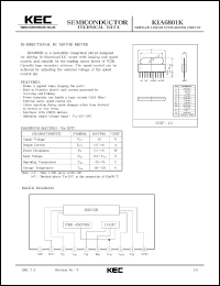 datasheet for KIA6801K by Korea Electronics Co., Ltd.