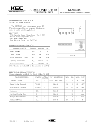 datasheet for KIA6941S by Korea Electronics Co., Ltd.