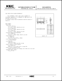 datasheet for KIA8231L by Korea Electronics Co., Ltd.
