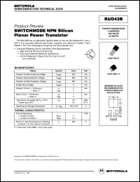datasheet for BUD43B by ON Semiconductor