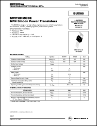 datasheet for BUX85 by ON Semiconductor