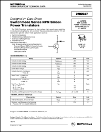datasheet for 2N6547 by ON Semiconductor